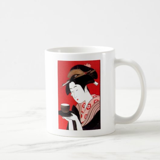 Japanse Lady Tea Serving Ceremony Art Print Koffiemok (Rechts)