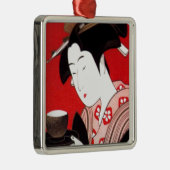 Japanse Lady Tea Serving Ceremony Art Print Metalen Ornament (Rechts)