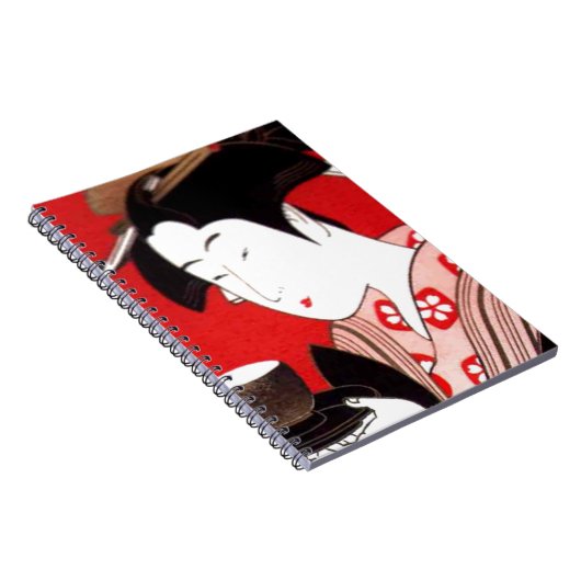 Japanse Lady Tea Serving Ceremony Art Print Notitieboek (Rechterzijde)