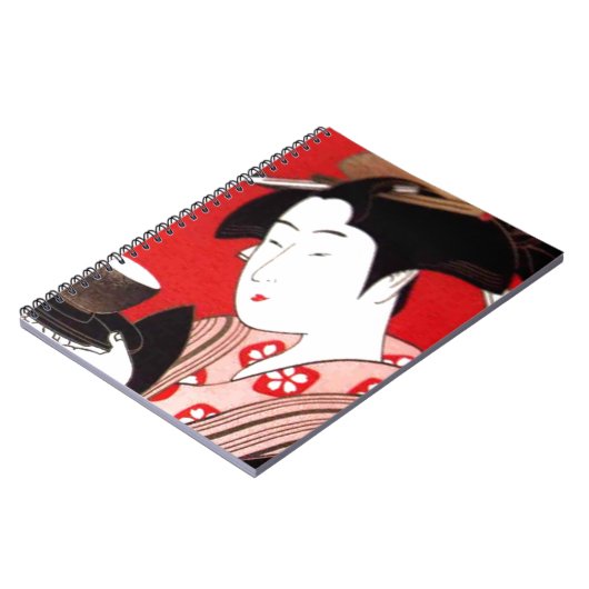 Japanse Lady Tea Serving Ceremony Art Print Notitieboek (Linkerzijde)
