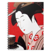 Japanse Lady Tea Serving Ceremony Art Print Notitieboek (Voorkant)