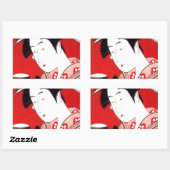 Japanse Lady Tea Serving Ceremony Art Print Rechthoekige Sticker (Vel)