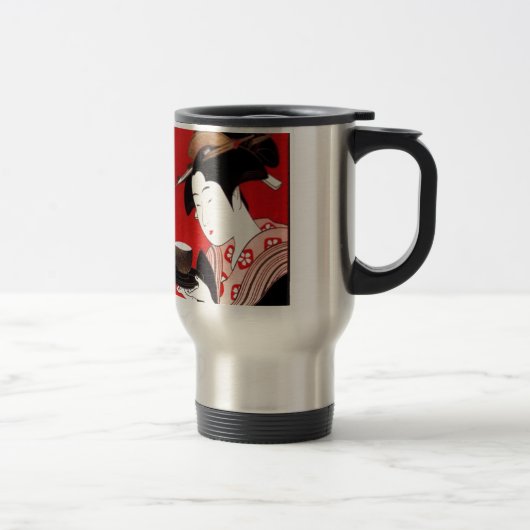 Japanse Lady Tea Serving Ceremony Art Print Reisbeker (Rechts)