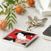 Japanse Lady Tea Serving Ceremony Art Print Sleutelhanger (Zijkant)