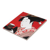 Japanse Lady Tea Serving Ceremony Art Print Tegeltje (Zijkant)