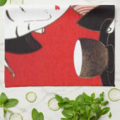 Japanse Lady Tea Serving Ceremony Art Print Theedoek (Gevouwen)