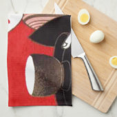 Japanse Lady Tea Serving Ceremony Art Print Theedoek (Quarter Fold)