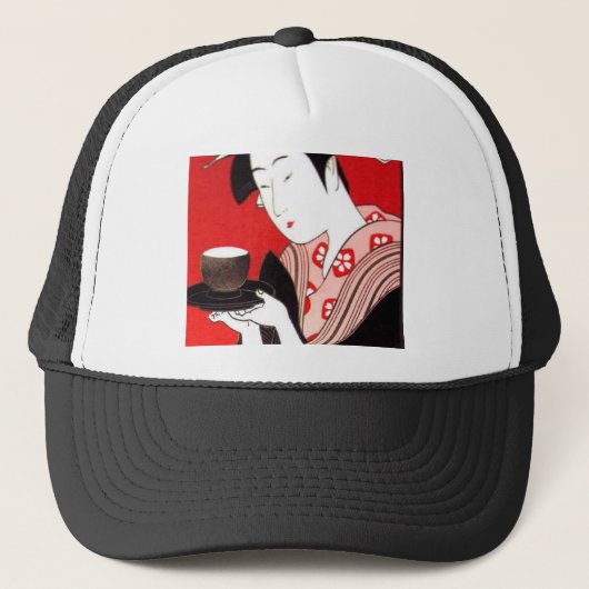 Japanse Lady Tea Serving Ceremony Art Print Trucker Pet (Voorkant)