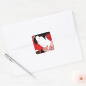 Japanse Lady Tea Serving Ceremony Art Print Vierkante Sticker (Envelop)