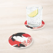 Japanse Lady Tea Serving Ceremony Art Print Zandsteen Onderzetter (Zijkant)