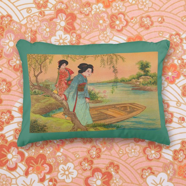 Japanse Lakeside Accent Pillow Decoratief Kussen (Creator heeft geüpload)