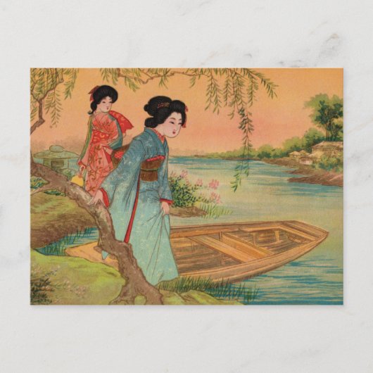 Japanse Lakeside Briefkaart (Voorkant)