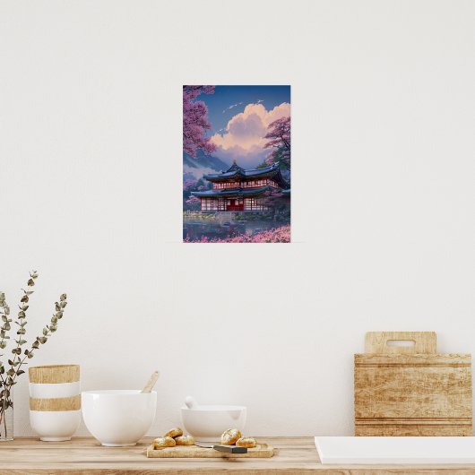 Japanse Lakeside Haven Poster (Keuken)