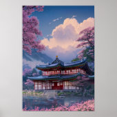 Japanse Lakeside Haven Poster (Voorkant)