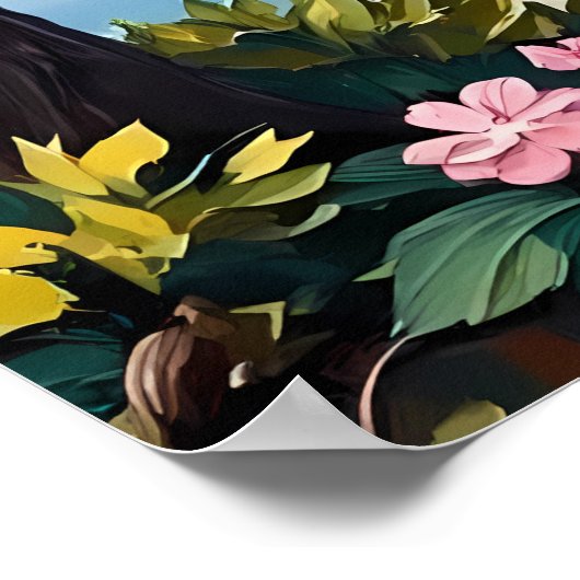 Japanse Lakeside Pagode Poster (Hoek)