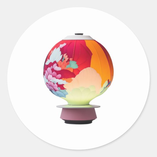 Japanse lamp ronde sticker (Voorkant)