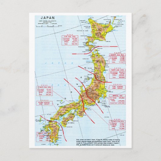Japanse landkrachtkaart voor de Tweede Wereldoorlo Briefkaart (Voorkant)