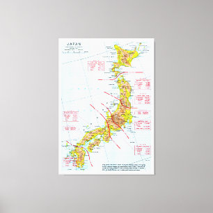 Japanse landkrachtkaart voor de Tweede Wereldoorlo Canvas Afdruk