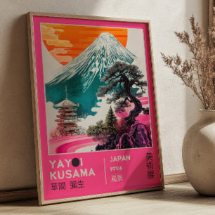 Japanse Landschap Roze Yayoi Kusama Tentoonstellin Poster