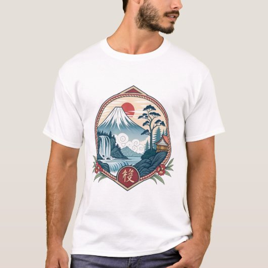 JAPANSE LANDSCHAP T-SHIRT (Voorkant)