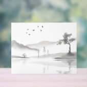 Japanse landschapsachtergrond acryl bord (Neutraal)