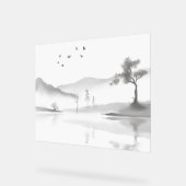 Japanse landschapsachtergrond acryl bord (Hoek)