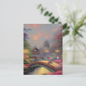Japanse landschapsafbeelding briefkaart (Staand voorkant)