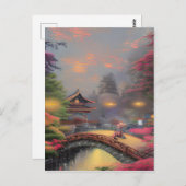 Japanse landschapsafbeelding briefkaart (Voorkant / Achterkant)