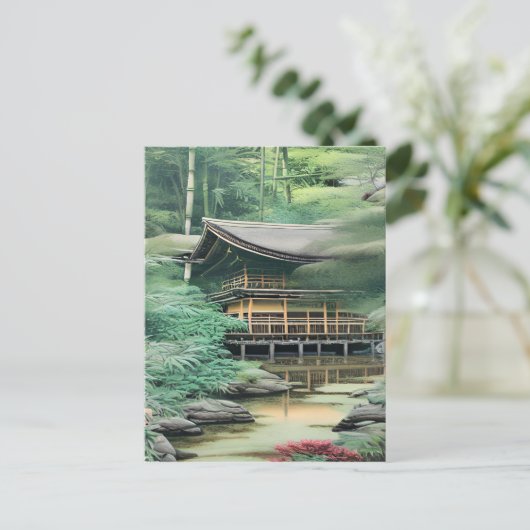 Japanse landschapsafbeelding briefkaart (Staand voorkant)