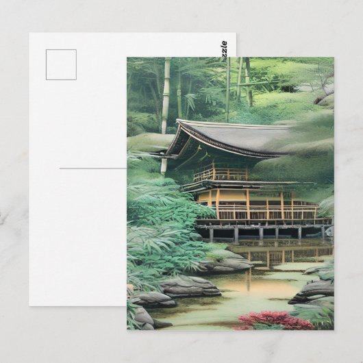 Japanse landschapsafbeelding briefkaart (Voorkant / Achterkant)