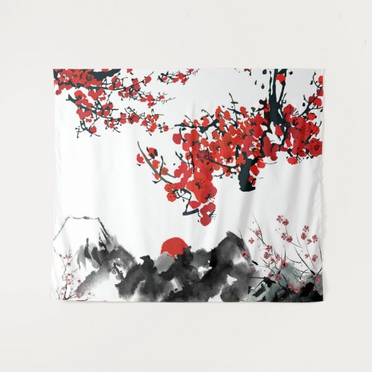 Japanse landschapsarchitectuur wandkleed (Voorkant (horizontaal))