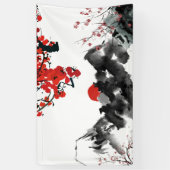 Japanse landschapsbanner spandoek (Verticaal)