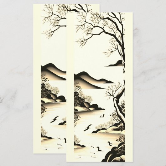 Japanse landschapsink Art No3 (Voorkant / Achterkant)