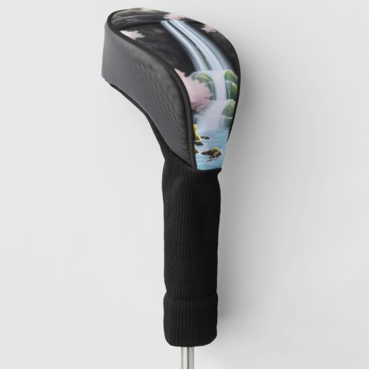 Japanse landschapskers bloesems en watervallen golfheadcover (Schuin)
