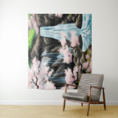 Japanse landschapskers bloesems en watervallen wandkleed (In situ)