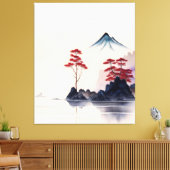 Japanse landschapskunst Canvas Afdruk (Insitu (Woonkamer))