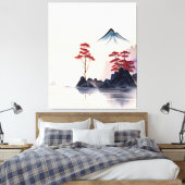 Japanse landschapskunst Canvas Afdruk (Insitu (Slaapkamer))
