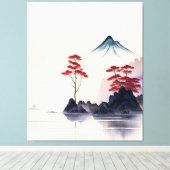 Japanse landschapskunst Canvas Afdruk (Insitu (Houten vloer))