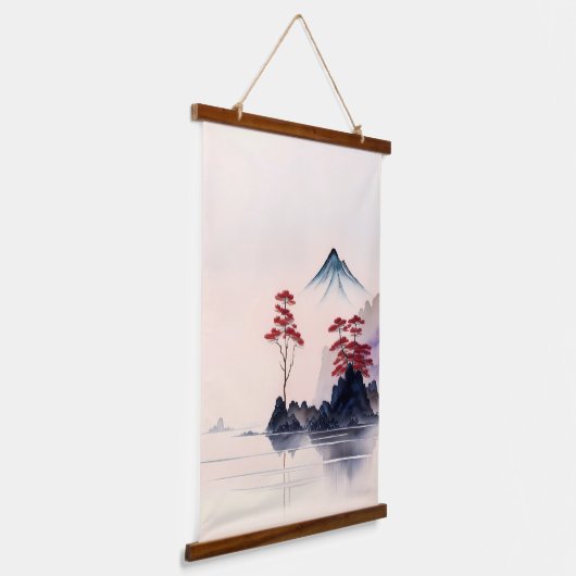 Japanse landschapskunst Hangend Wandkleed (Gebogen)