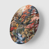 Japanse landschapskunst: waterval en dorp ronde klok (Hoek)