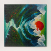 Japanse landschapskunstpuzzel legpuzzel (Horizontaal)