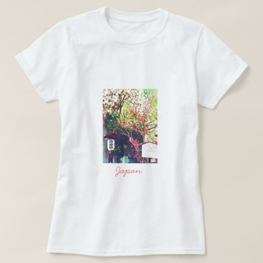 Japanse landschapslang t-shirt (Design voorkant)