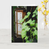 Japanse Lantaarn Blank Notecard Kaart (Gele Bloem)