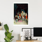Japanse Lantaarn Winkel Ukiyo-e Poster (Thuiskantoor)