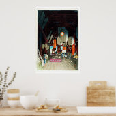 Japanse Lantaarn Winkel Ukiyo-e Poster (Keuken)