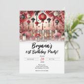 Japanse Lantaarns & Kersenbloesems Verjaardagsfees Kaart (Staand voorkant)