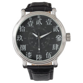 Japanse lastige kanji-stijl [zwart gezicht] horloge