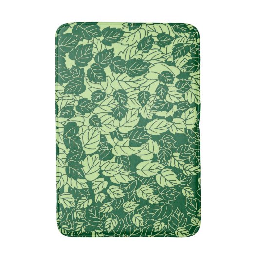 Japanse Leaf Print, Emerald and Lime Green Badmat (Voorkant Verticaal)