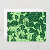 Japanse Leaf Print, Emerald and Lime Green Briefkaart (Voorkant / Achterkant)
