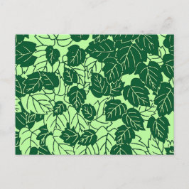 Japanse Leaf Print, Emerald and Lime Green Briefkaart